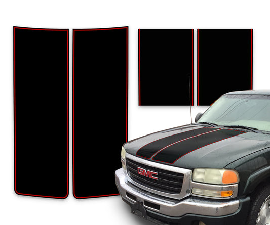 GMC Yukon Racing Stripes Black - Red Pinstripe 2000-2006